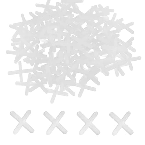 Image of 500 Pcs Tile Spacers, 4mm Reuseable Tile Spacer, White Plastic Cross Tiles Spacer,Adjustable Wall Floor Tiles Plastic Cross Spacers, Slab Spacers for Fixing Mat Road Mat Garden Slab Leveling