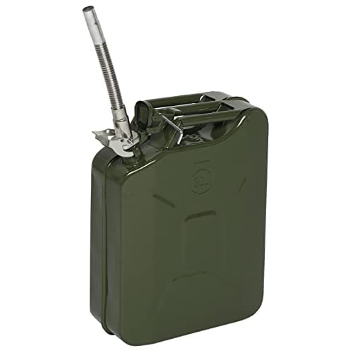 Image of Petrol Can, Metal Jerry Can 20L with Pour Tube, Portable Fuel Can for Petrol or Diesel, Heavy Duty Fuel Storage Container for Car, Motorcycle, Off Road and Emergency Use (Green)