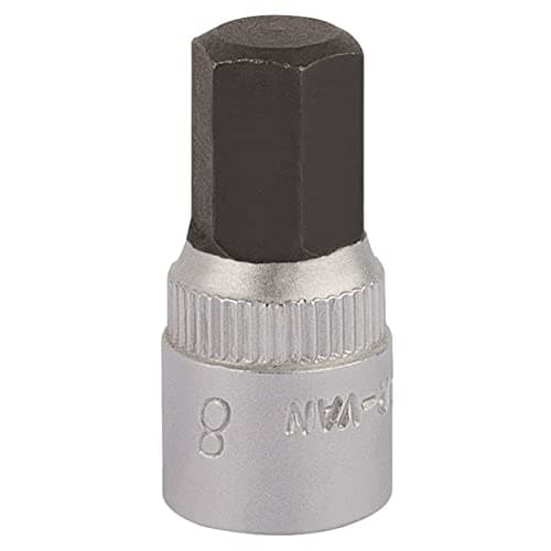 Image of Draper 11128 Elora Hexagon Screwdriver Socket, 1/4" Square Drive, 8mm