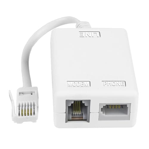 Image of BT Telephone Splitters ADSL Filter with Cable and RJ11 Connection Adapter, ADSL Microfilter BT Plug/Socket Broadband Internet Splitter for WiFi Sky Talktalk Landline Modem Router Telephone Fax