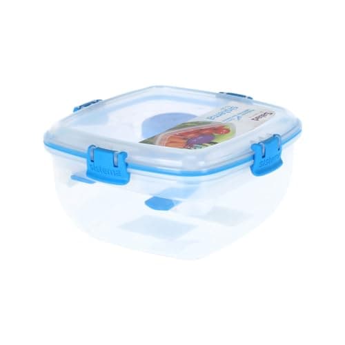 Image of Sistema Salad TO GO | Lunch Box with Individual Compartments, Travel Cutlery & Dressing Pot| 1.1L | BPA-Free | Assorted Colours