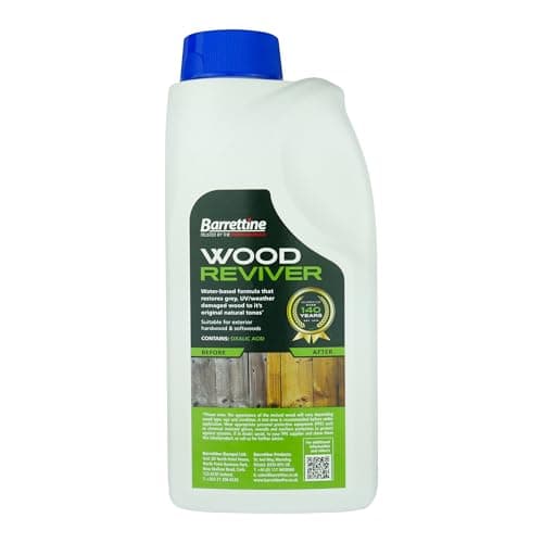 Image of Barrettine Wood Reviver (1L) - Ready to Use Water-Based Wood Restorer for Outdoor Structures & Furniture, Restore & Rejuvenate to Original Tones