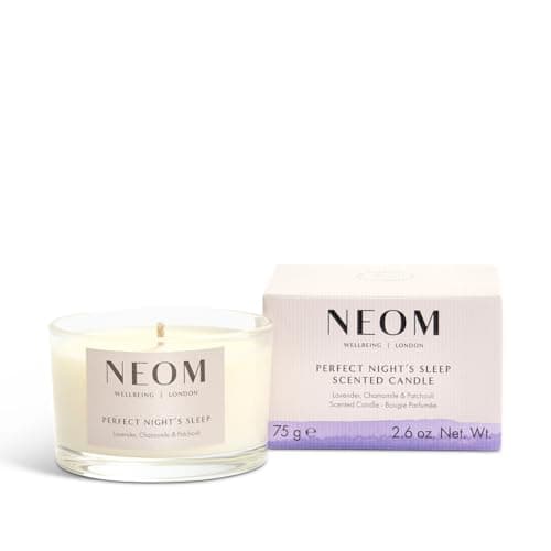 Image of NEOM- Perfect Night's Sleep Scented Candle, Travel Size | Lavender, Chamomile & Patchouli| Essential Oil Aromatherapy Candle | Scent to Sleep