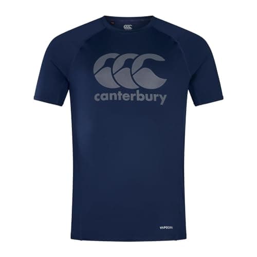 Image of Canterbury Men's Large Logo Superlight T-Shirt | Training Top | Breathable | Quick Drying Technical T-Shirt, Navy, L
