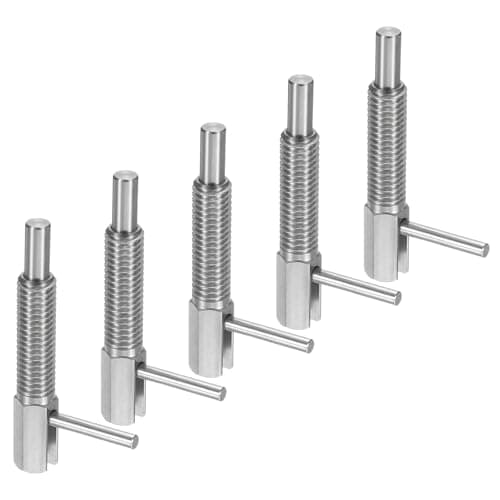 Image of sourcing map 5Pcs Retractable Indexing Plunger Pin, M8 l Spring Plunger Stainless Steel Spring Loaded Latch Telescopic Locking Pin for Machinery Shipbuilding