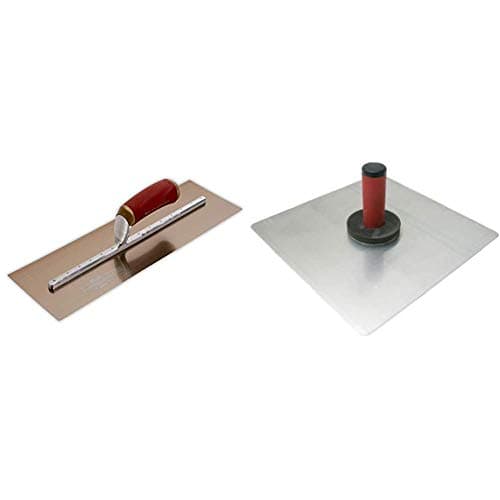 Image of Marshalltown MPB145GSD 14x5-inch Gold Stainless Steel Plasterers Trowel & 1 Aluminium Hawk 13x13-inch