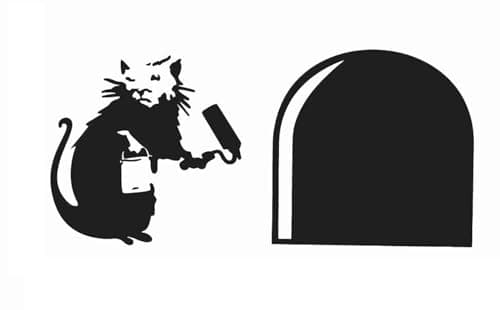 Image of UK_SIGN_SOLUTIONS Banksy Skirting Board Wall Art Bedroom Living Room Lounge Wall Decal (Black, 20cm) by