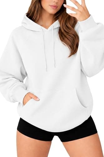 Image of Re Tech UK - Women's Oversized Hoodie - Cozy Fleece Lined Pullover Hoodies for Women - Ladies Baggy Hoody Sweatshirts - Black, White, Pink, Grey, Navy - Plus (L, White)