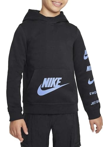 Image of NIKE FN7724-010 B NSW SI FLC PO HOODIE BB Sweatshirt Boy's BLACK Size M