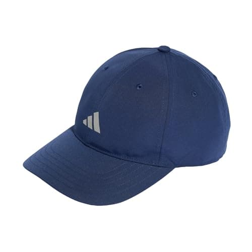 Image of adidas Unisex Running Essential Climacool 6 Panel Baseball Cap, tech Indigo/Reflective Silver, M-L
