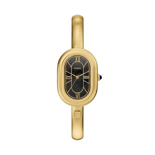 Image of Fossil Sloan Watch for Women, Quartz Three Hand Movement with Stainless Steel Strap,Gold Tone and Jet Black