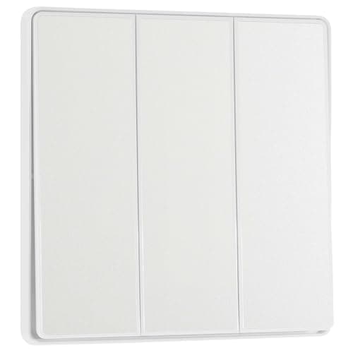 Image of BG Electrical Triple Wall Light Switch, 2-Way, Edge-to-Edge Rockers, Screwless Appearance, Round Edges, Evolve, Pearlescent White, 20A, 16AX, PCDCL43EW