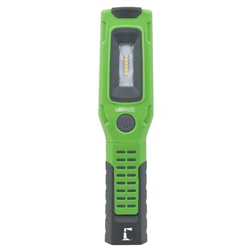 Image of Lighthouse Torches Rechargeable Inspection Light – 2 Lighting Modes, 120/700 Lumens, Adjustable Base & Magnetic Back for Hands-Free Use, Green/Black