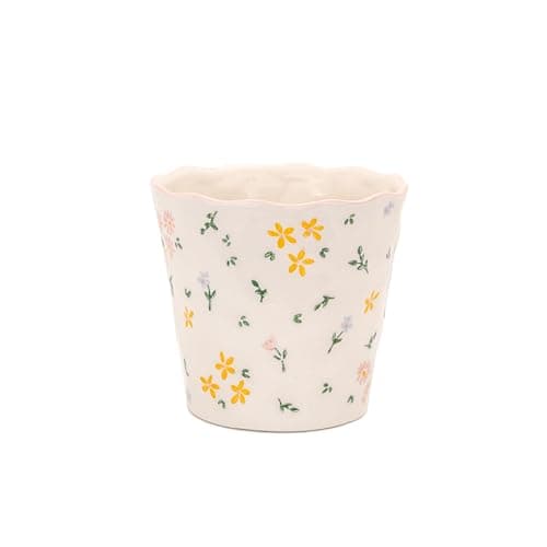Image of Sass & Belle Ditsy Floral Planter - Stoneware Indoor Plant Pot Decorative Flower Planter for Home Decor Table Decor for House Gifts Indoor Plant Pot Table Decorations, designed by Sass and Belle