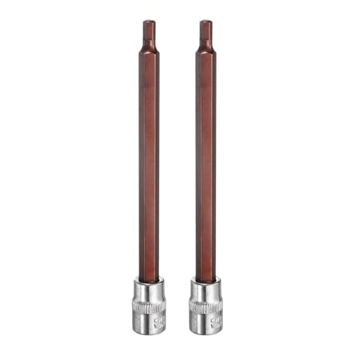 Image of sourcing map 4mm Hex Bit Socket 1/4" Drive SAE S2 Steel Square Drive Socket Extension Impact Bit Socket Ratchet Wrench Accessories for Turns Power Drill Into Nut Driver 2 Pcs