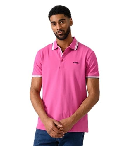 Image of BOSS Men's Polo Shirt, Bright Pink 671, L
