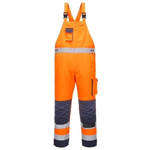 Image of Portwest Dijon Hi-Vis Bib and Brace, Size: XXL, Colour: Orange/Navy, TX52ONRXXL