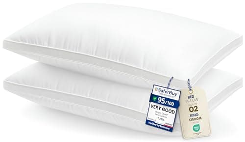 Image of Utopia Bedding Pillows 2 Pack Super King Size, (White) Luxury Hotel Quality Pillows, Brushed Fabric, Bed Pillow for Back, Stomach or Side Sleepers - 20 x 36 inch / 50 x 90 cm