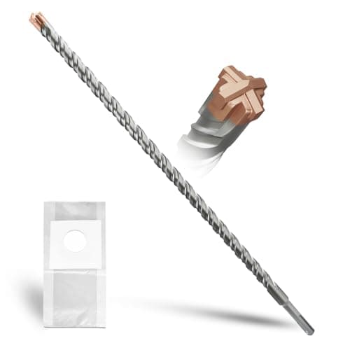 Image of METOTY SDS Plus Hammer Drill Bit 16mm×460mm, with 4 Carbide Cutting Edges, Head with Coating, Masonry Drill, Hammer Drill, Concrete Drill, for Stone, Concrete, Natural Stone, Brick Wall