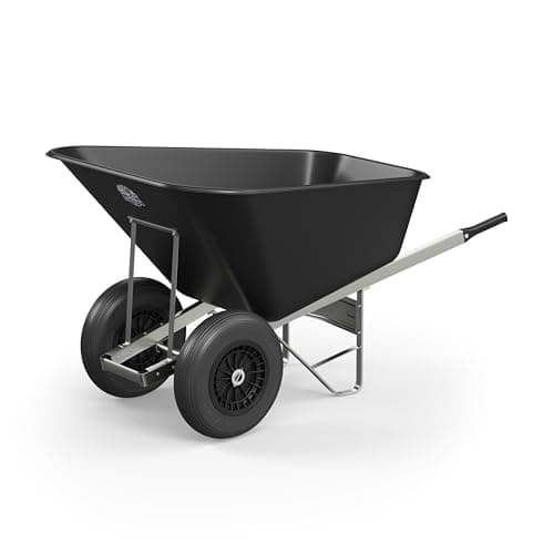 Image of Agri Barrow Wheel Barrow 200 Litre Plastic Wheelbarrow with Puncture Proof Twin Slim Tyres, Black – Ideal for Equestrians, Farmers, Gardeners, Stable Yards, and Heavy-Duty Use