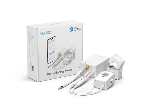 Image of Aeotec Home Energy Meter 8 - Smart Electricity Monitor - Real-Time Usage and Production Tracking - Z-Wave Long Range - 2x200A Clamp-On Sensor - Supports 2-Phase Power - SmartThings - HomeAssistant