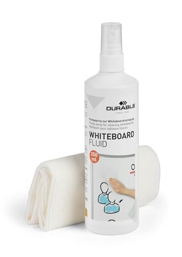 Image of Durable Streak-Free Whiteboard Cleaning Kit with Spray and Microfiber Cloth, White Board Cleaner, Eraser, Conditioner and Renovator, 250 ml Fluid
