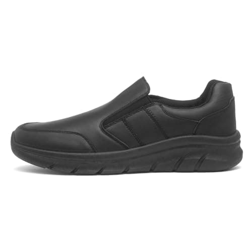 Image of XL Mens Black Slip On Shoes - Size 9 UK - Black