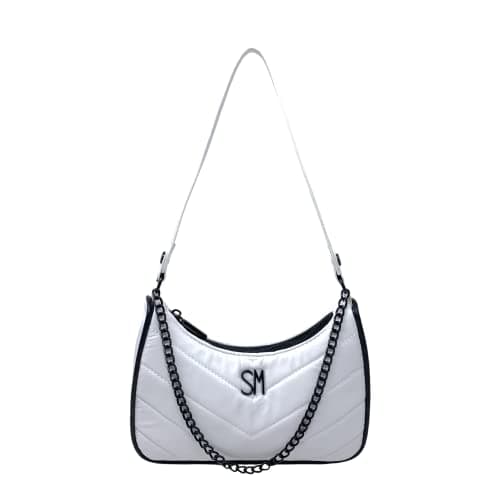 Image of Steve Madden Womens Bpauli Handbag, White Nylon Quilted, One size