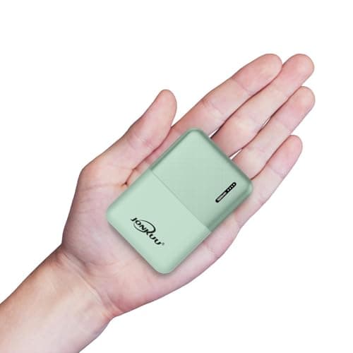 Image of Portable Power Bank Chargers 10000mAh, High Capacity External Battery Packs 2.4 A 2 Ports with USB Type C Compatible for iPhone Samsung Android Mobile Phone Nintendo Switch and Tablets (Green)