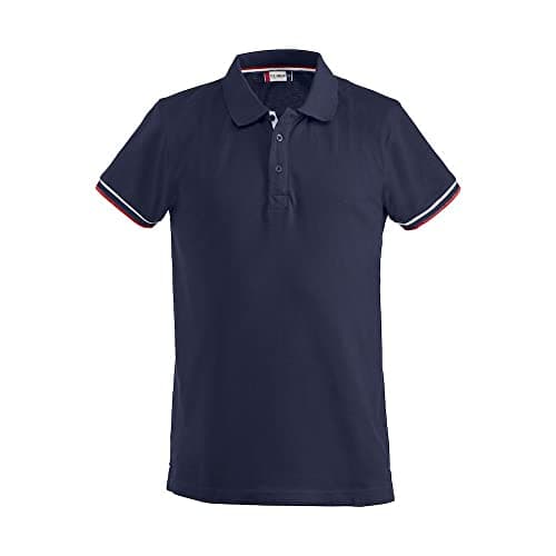 Image of Clique Mens Newton Short-Sleeved Stripe Detail Polo Shirt Dark Navy L