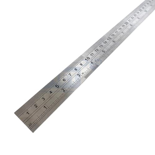 Image of Dunnet Tools Stainless Steel Ruler 60cm | Precision Metal Rule with Imperial & Metric Etched Markings (1/2" to 1/64") | Ideal for Woodworking, Carpentry, Engineering, DIY, and School Use