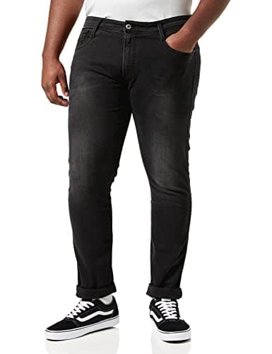 Image of Replay men's Anbass slim fit jeans with power stretch, gray (Dark Gray 097), W31 x L34