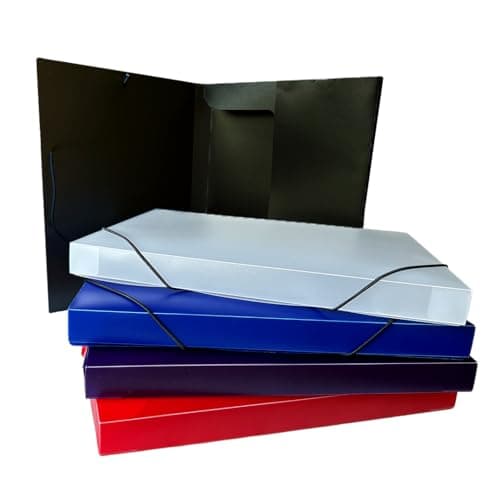 Image of Pack of 10 A4 Clearview Assorted Coloured Box Files with Elastic Closure