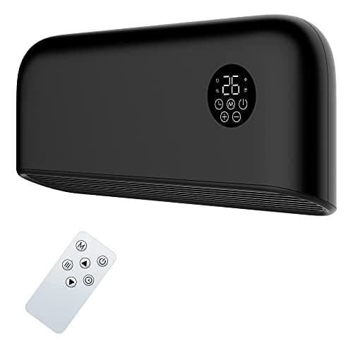 Image of MYLEK Over Door Heater 2000W Wall Mounted Indoor Overdoor Hot Air Downflow Curtain - Fan - With Remote Control, PTC, Thermostat, Timer, Office, Bathroom, Commercial, Garage, (2KW, Black)