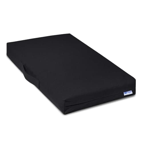 Image of Yogan Kneeling Pad/Head Cushion (2") for Yoga/Pilates/Gardening/Work | Organic Cotton Outer Cover (Removable & Washable) | Inner Cover with Recycled Fiber Filling | 43x27x5cm (Jet Black)