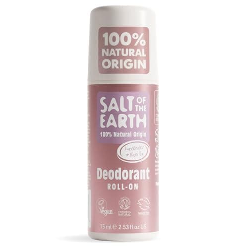 Image of Salt of the Earth Natural Deodorant Roll On Lavender & Vanilla - 100% Natural Ingredients, Effective Protection, Vegan, Cruelty Free - Suitable for Women, Men & Kids - 75ml