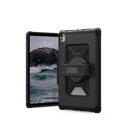Image of URBAN ARMOR GEAR UAG Designed for iPad Pro 11" Case M5 2025 6th Gen, M4 2024 5th Gen A3357 A3358 A3359, Rugged Military Grade Folio Cover w/Pencil Holder & 360 Rotating Hand Strap, Metropolis Black