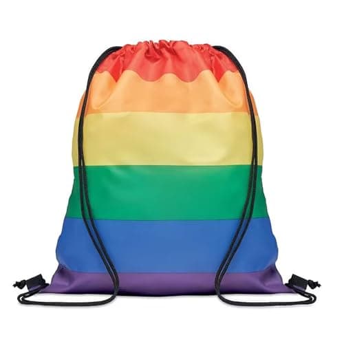 Image of iwiio Gay Pride Accessories Rainbow Drawstring Bag Pride Day Parade Bag Pride Rainbow Flag Backpack Traveling School Gym Beach Yoga Sack Drawstring String Bag