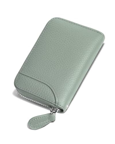 Image of GADIEMKENSD Credit Card Holder RFID Sleeves Wallets Slim Carteras para Mujer Tarjeteros De Mujer Mini Purse for Travel Debit Card & Money Organizers Change Holder Wallet for Women's Gift Gray Blue