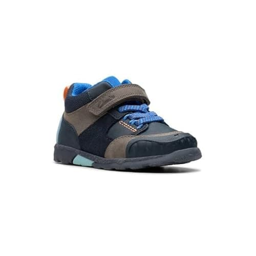 Image of Clarks Steggy 2 Glow T Navy Leather Kids Toddler Boys Boots 7901-97G