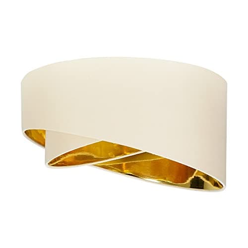 Image of MiniSun | Modern Beige and Gold Double Layer Ceiling Light Shade | Pendant Lights, Home Décor & Improvement Essential | 40cm Shade Width