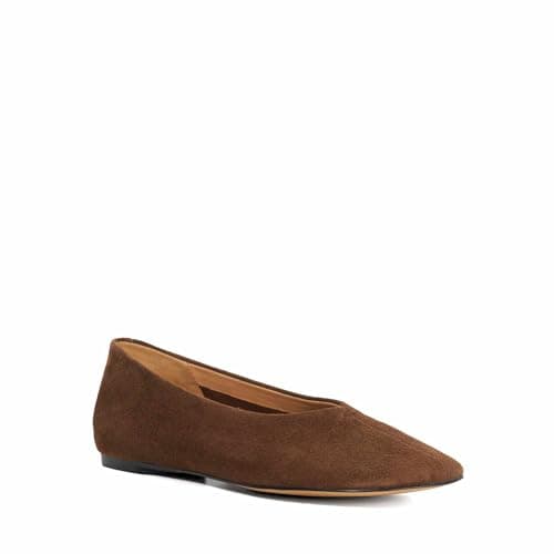 Image of Dune London Ladies HIGHCUT Ballet Flats Size UK 4 Suede Ballet Pumps Brown