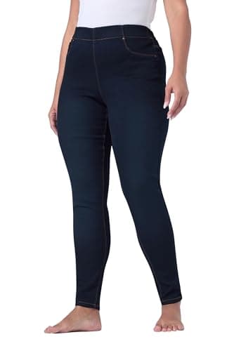 Image of Yours for Good Curve Stretch Blue Pull On Jenny Jeggings - Women's - Plus Size Curve