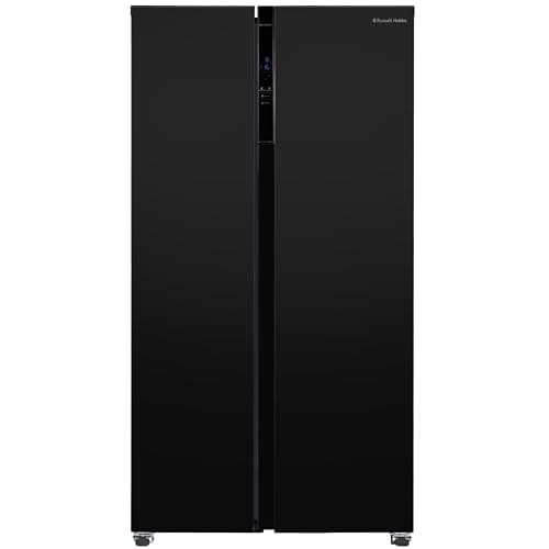 Image of Russell Hobbs Freestanding American Fridge Freezer 442 Litre 70/30 Black Super Freeze Function 177cm Tall & 90cm Wide with 5 Glass Shelves, 2 Year Guarantee, RH90AFF201B