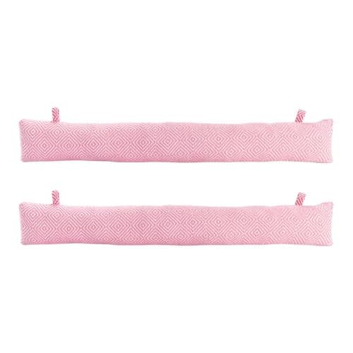 Image of Nicola Spring Draught Excluders - 80cm - Pink - 2pc - Chevron Indoor Decorative Wind Stopper Home Interior Air Strip Wind Seal Window Draft Snake Sound Blocker for Home, Office Doors