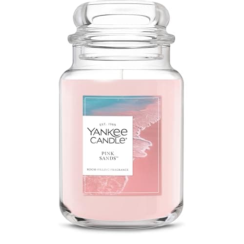 Image of Yankee Candle Pink Sands Scented Candle, 22oz Large Jar with up to 150 Hour Burn Time, Giftable, Birthdays
