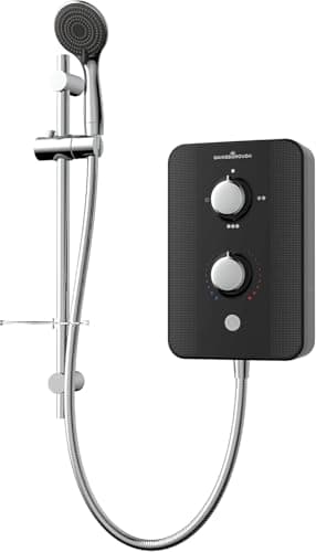 Image of Gainsborough Slim Duo 8.5kW Electric Shower Piano Black 3 Spray Mode Head Adjustable Handset with Hose Rub Clean Nozzles Bathroom IPX4