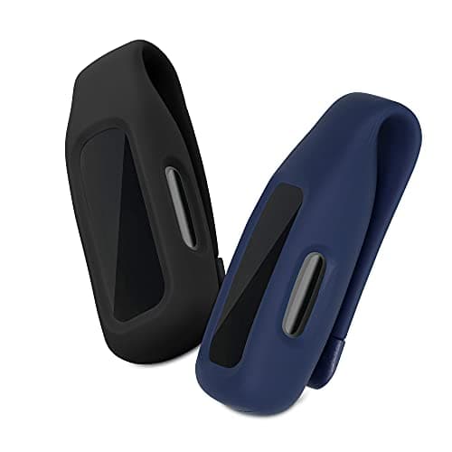 Image of kwmobile 2x Clip Holders for Fitbit Inspire 3 / Inspire 2 / Ace 3 - Fitness Tracker Clip-On Holder Replacement Set - Black/Dark Blue