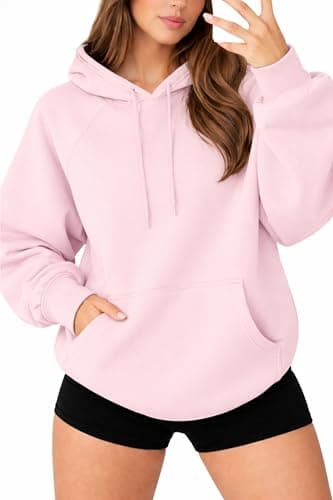 Image of Re Tech UK - Women's Oversized Hoodie - Cozy Fleece Lined Pullover Hoodies for Women - Ladies Baggy Hoody Sweatshirts - Black, White, Pink, Grey, Navy - Plus (XL, Baby Pink)