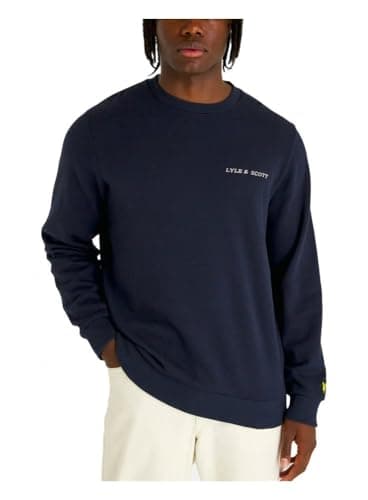 Image of Lyle & Scott Embroidered Crew Neck Sweatshirt Dark Navy M
